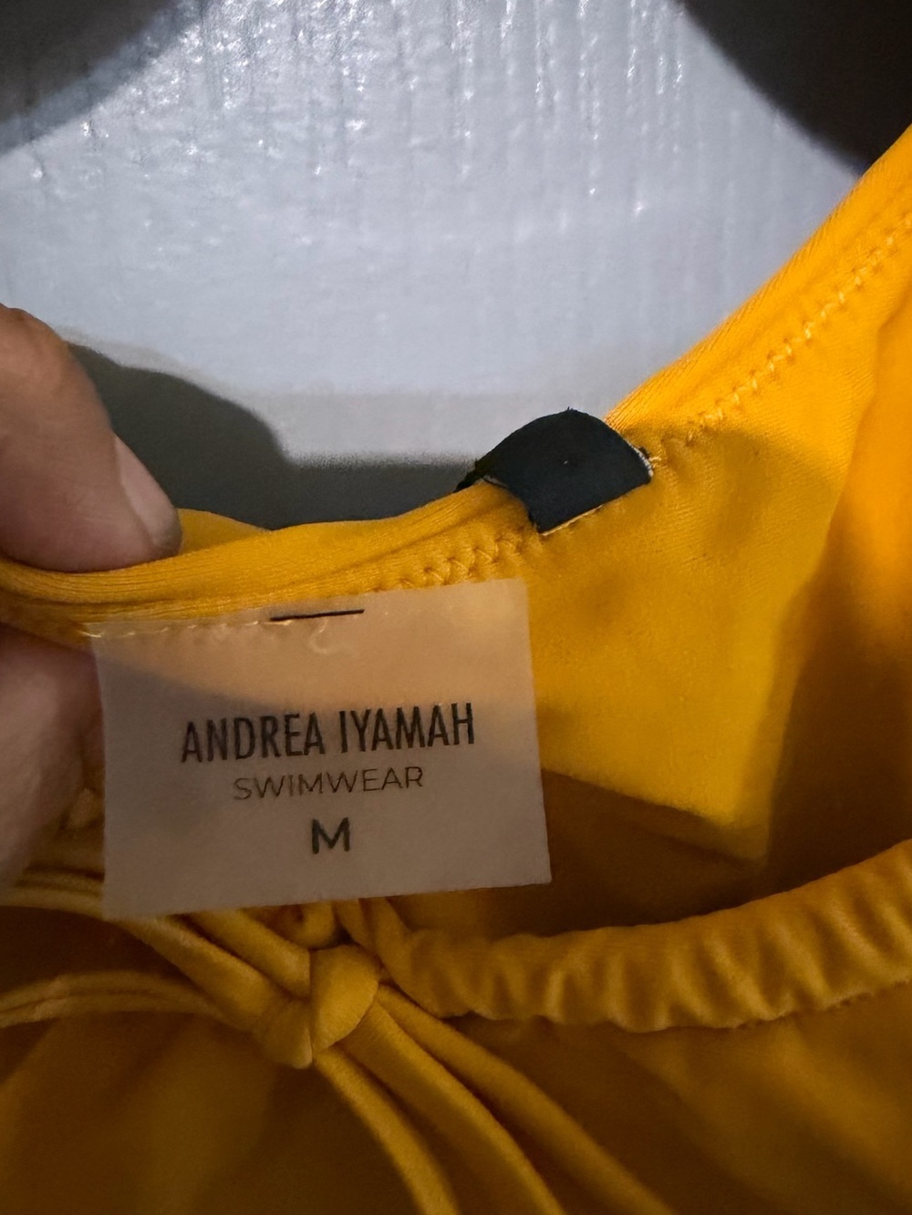 Andrea Iyamah Mustard Yellow Cutout One-Piece Swimsuit - Picture 6 of 7